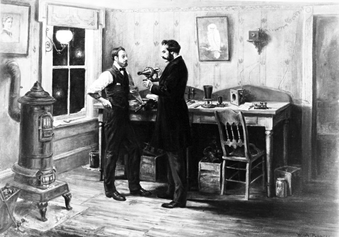 Alexander Graham Bell and Mr. Watson his assistant