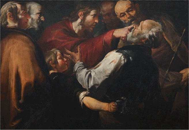 Healing of the Blind Man of Bethsaida - Bioacchino Assereto, 1600-1649, (Creative Commons)