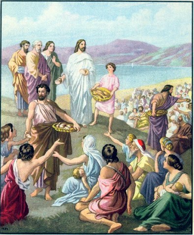 Jesus feeds the multitude